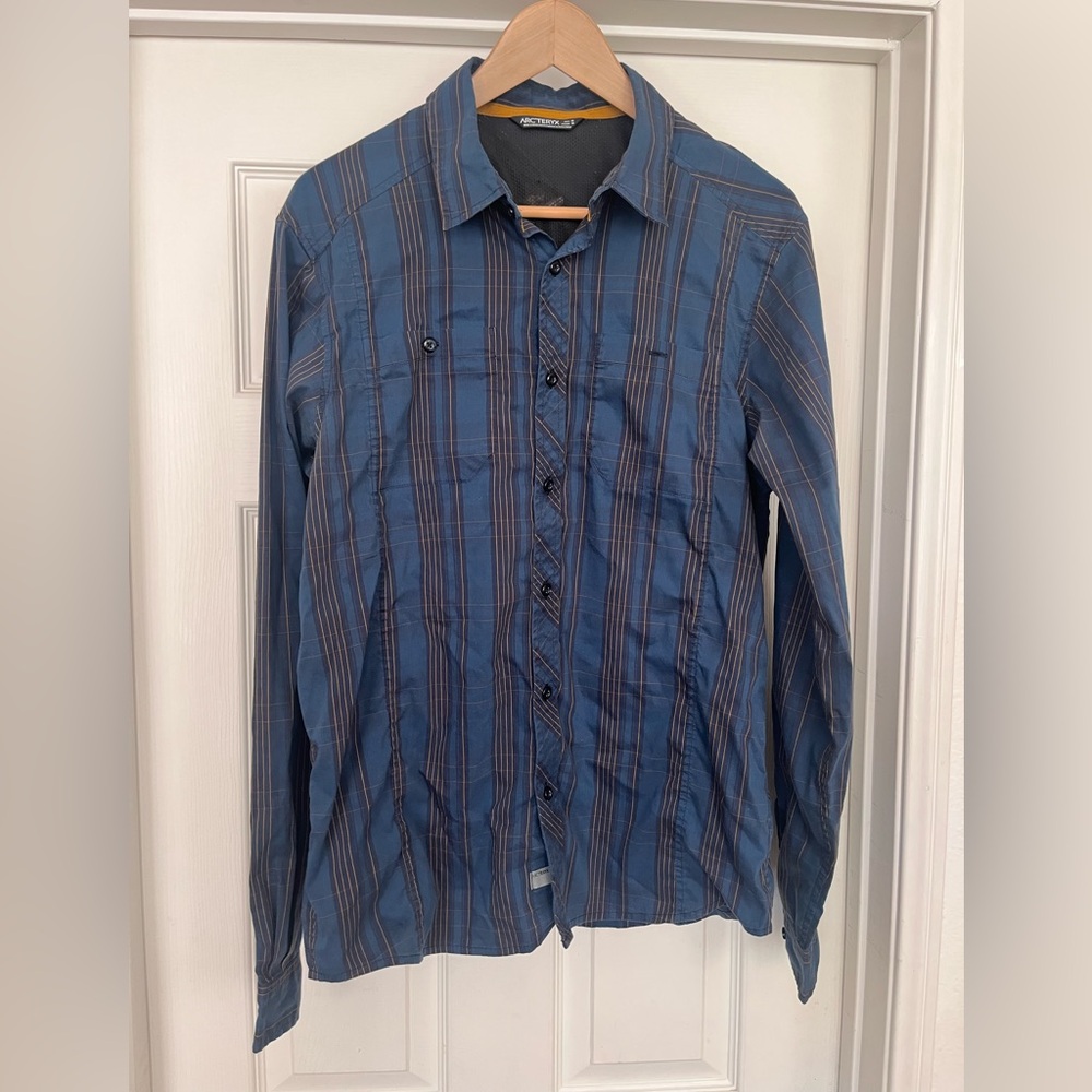 Arcteryx Shirt Mens medium Plaid Long Sleeve FLAWS